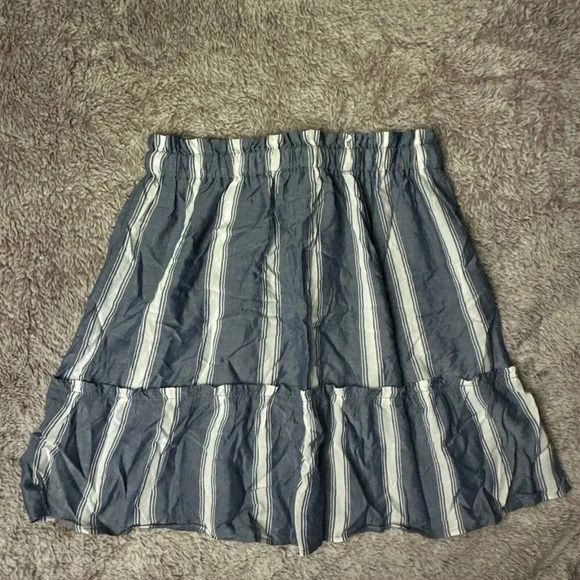 Express Women’s Striped Skirt Blue and white Ruffle Skirt Size S New - Picture 10 of 15